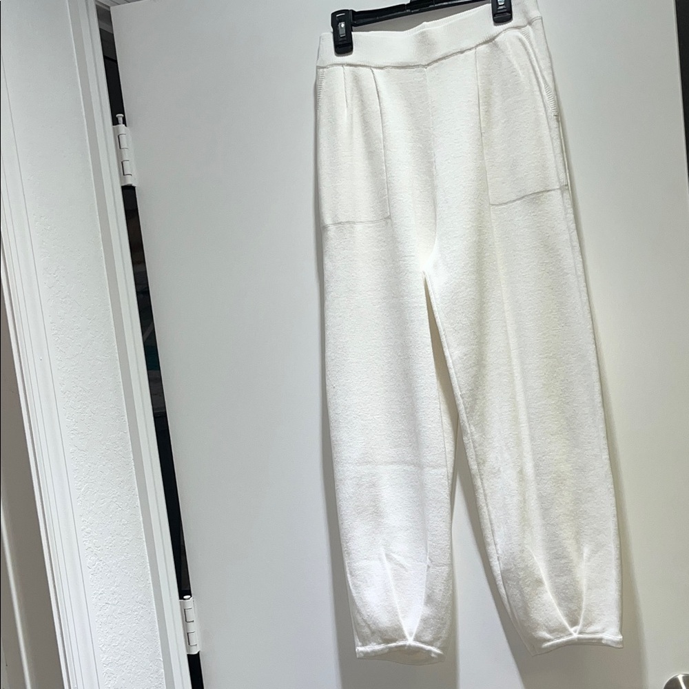 Women's White Dressy Joggers